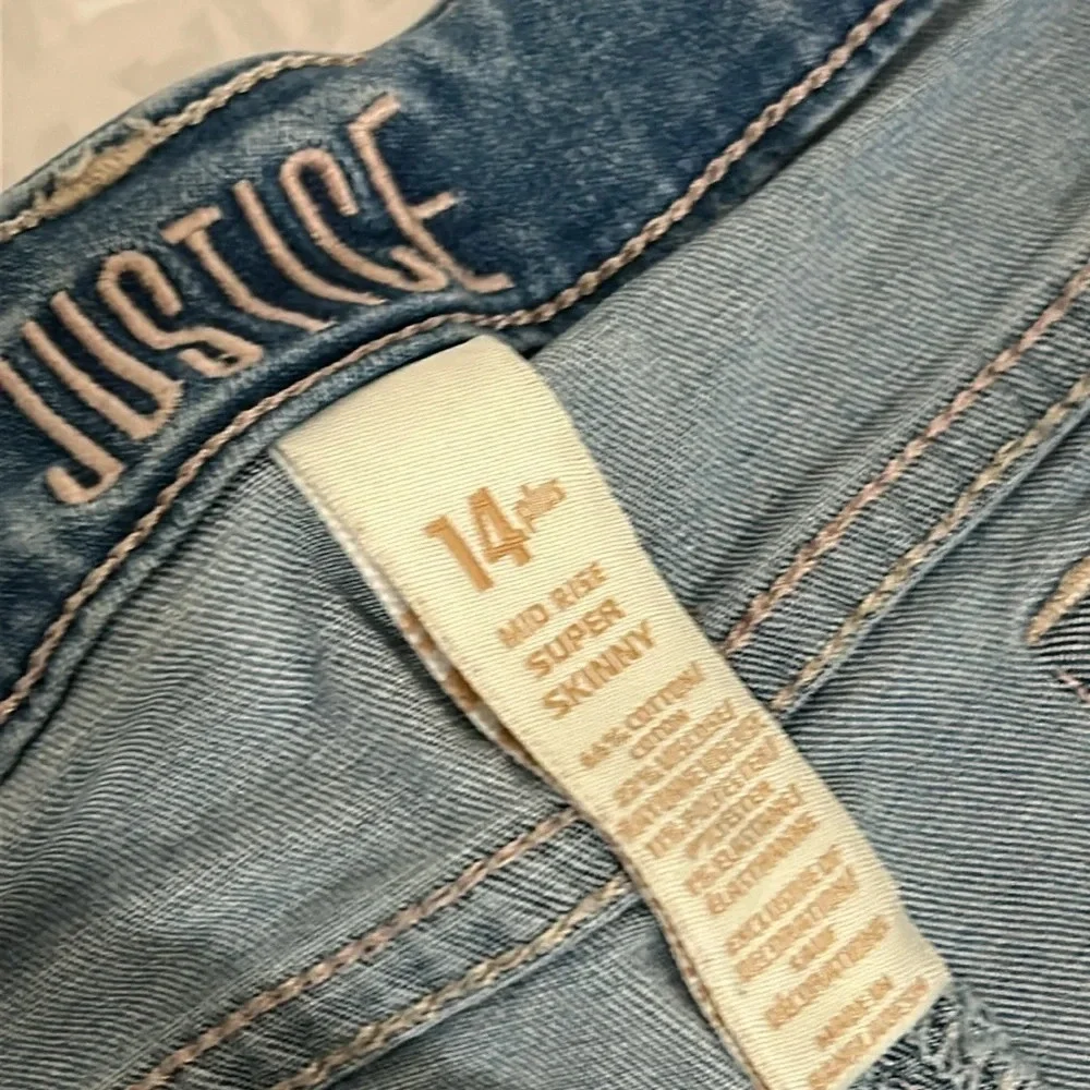 Justice Mid Rise Super Skinny jeans